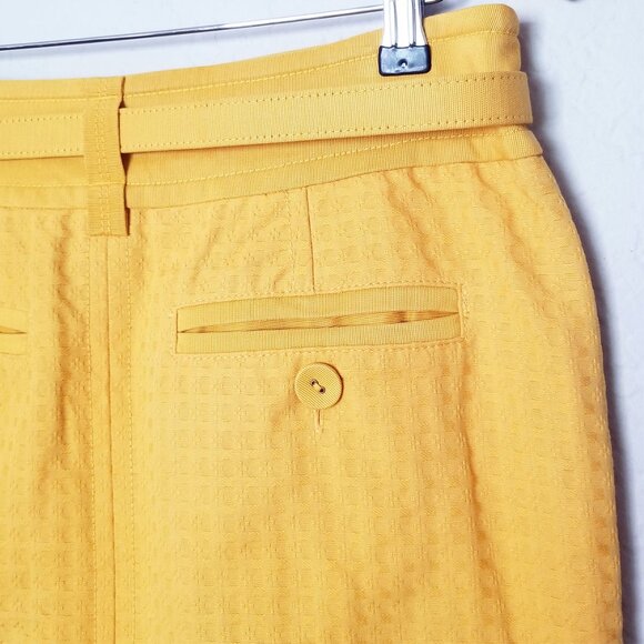 Marc by Marc Jacobs Yellow Belted Button Front Cargo Pockets Skirt 8 100% Cotton - Picture 12 of 16